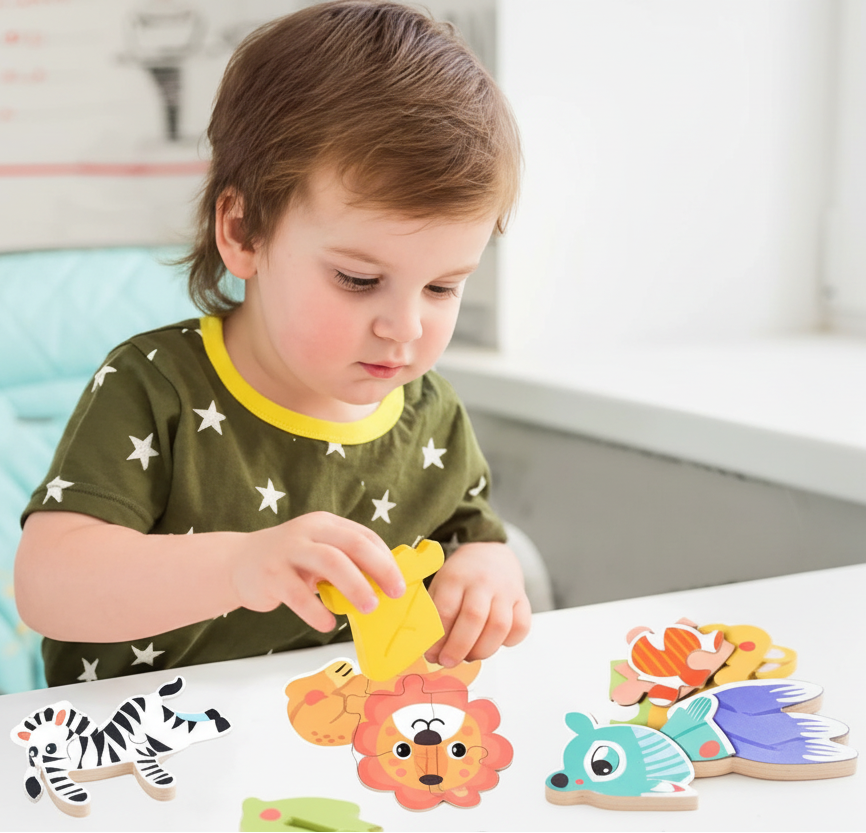 puzzle montessori animaux forêt enfant joue