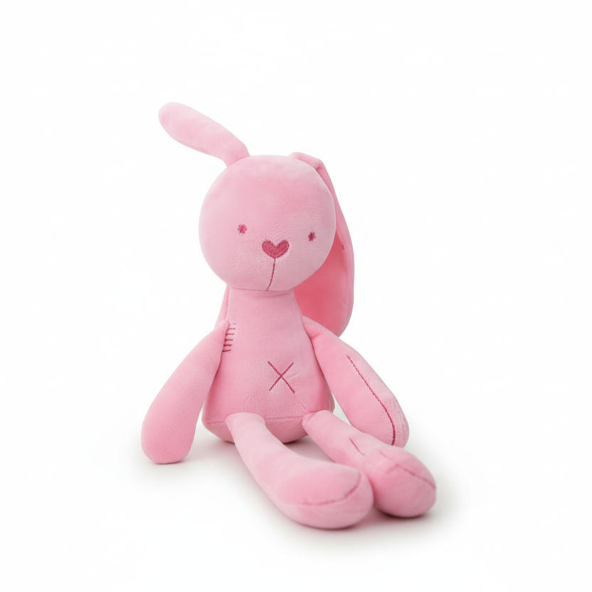 doudou bébé lapin rose