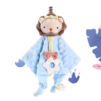 doudou lion bleu ciel