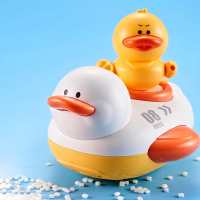 jouet de bain bébé canard bébé sur dos
