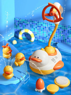 jouet de bain bébé famille canard actions