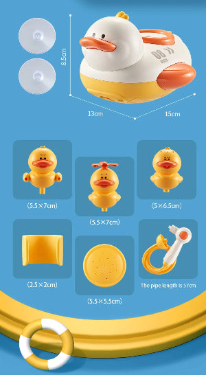 jouet de bain bébé famille canard mesures