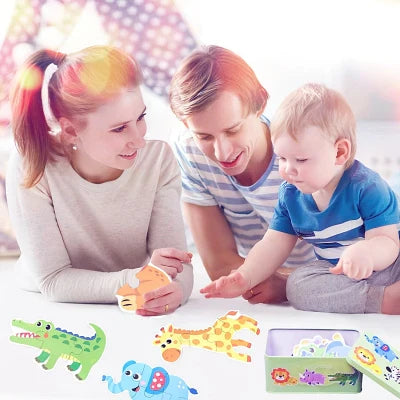 puzzle montessori animaux zoo bébé parents