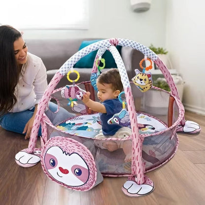 tapis éveil bébé avec graçonnet maman regarde